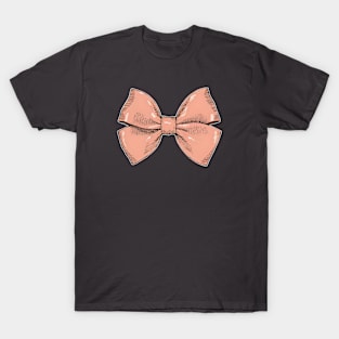 Peach Bow Preppy Style T-Shirt